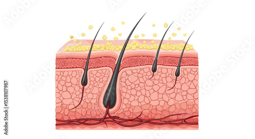 Understanding Human Skin Layers and Hair Follicles Structure and Function in Detail View