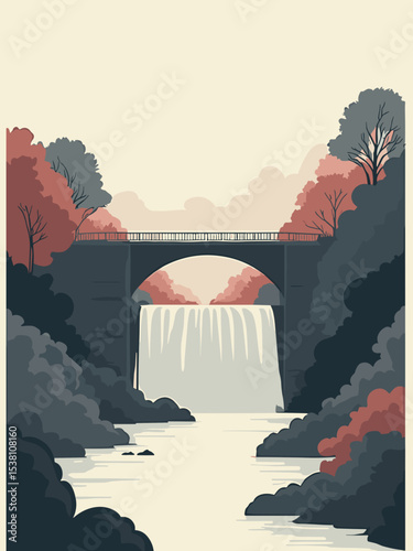 Rochester, New York — High Falls, George Eastman Museum, Strong Museum in waterfall grey, museum white, archival black, and rose