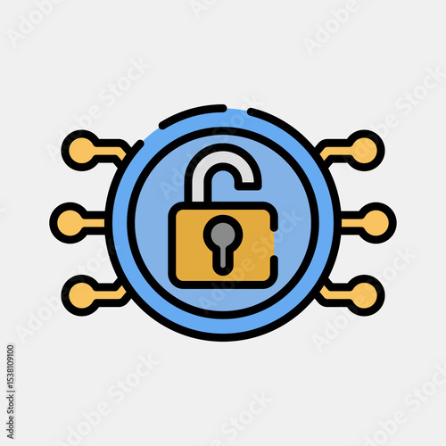 Icon decryption. Crypto currency elements. Icon in filled line style.
