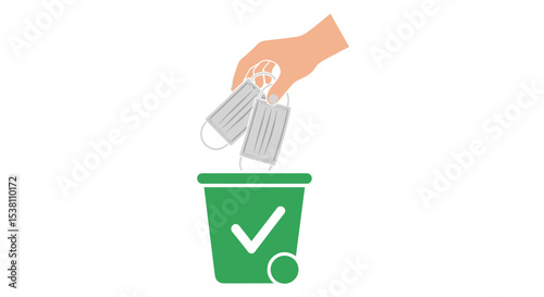 Discarding Used Disposable Masks in a Green Waste Bin is a Responsible Action