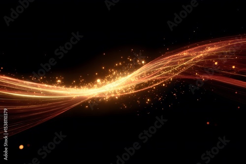 Dynamic light trails create stunning visual effects in dark environments abstract art digital media captivating concept