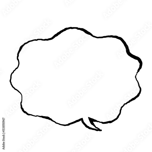 手書き風のやわらかい吹き出し・弱気や注意を表現するフレームイラスト