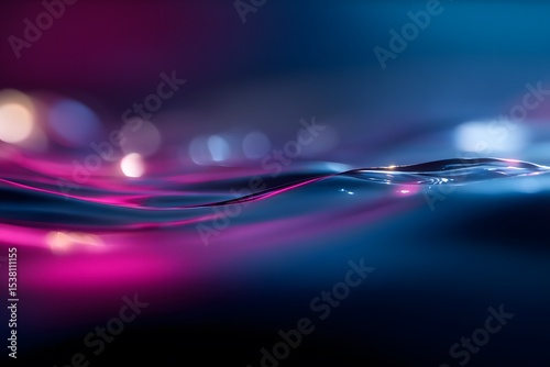 Dynamic light reflections on water surface abstract art digital creation calm environment close-up view visual concept