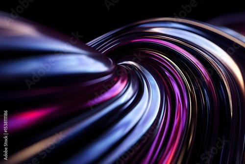 Dynamic flow of colorful light waves abstract space digital art modern environment close-up viewpoint vivid concept