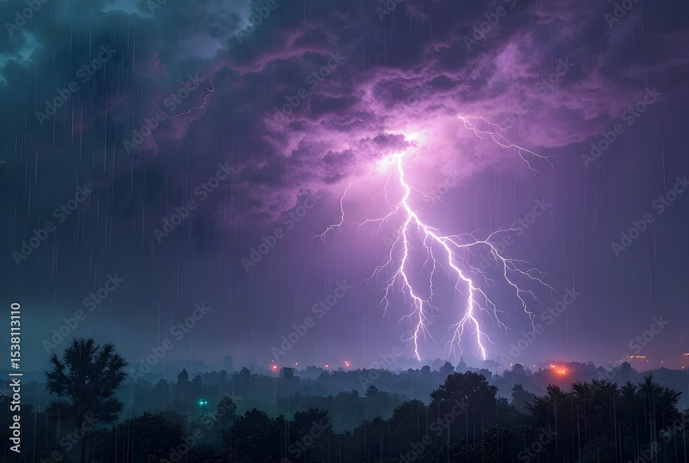 Fototapeta premium lightning in the night