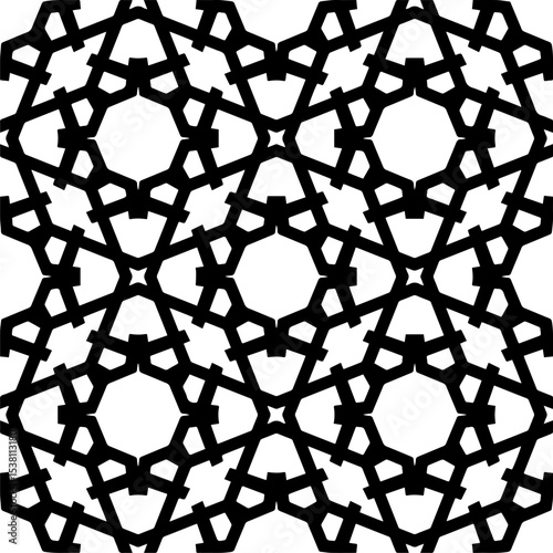 Vector monochrome seamless pattern. Abstract texture for fabric print, card, table cloth, furniture, banner, cover, invitation, decoration, wrapping.seamless repeating pattern.Black and 
white color.