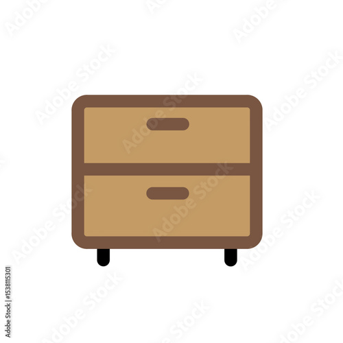 2 drawers flat icon