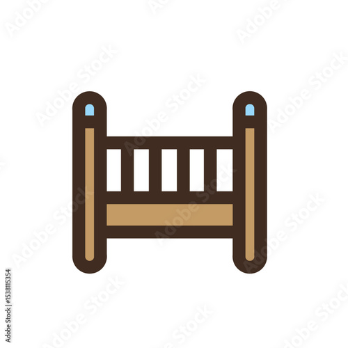 baby bed flat icon