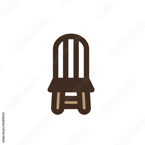 grandma old chair flat icon