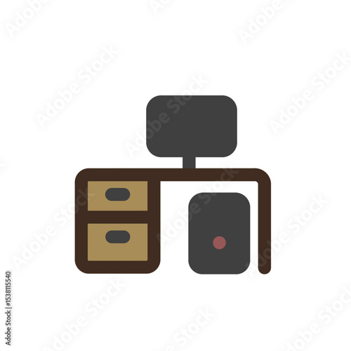 computer table flat icon