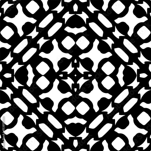 Vector monochrome seamless pattern. Abstract texture for fabric print, card, table cloth, furniture, banner, cover, invitation, decoration, wrapping.seamless repeating pattern.Black and white color.