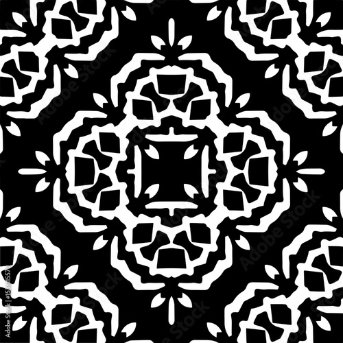 Vector monochrome seamless pattern. Abstract texture for fabric print, card, table cloth, furniture, banner, cover, invitation, decoration, wrapping.seamless repeating pattern.Black and white color.