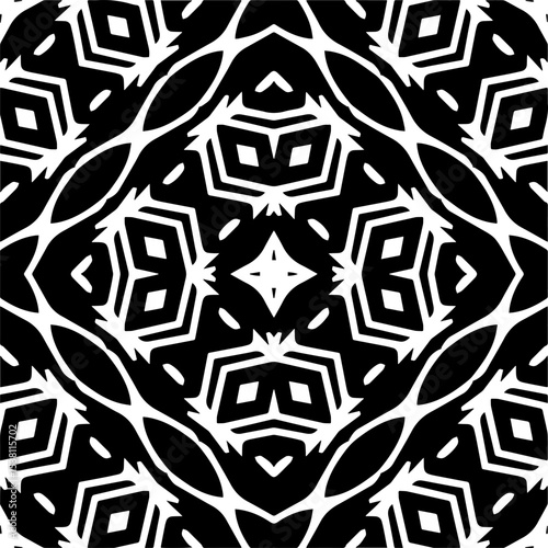 Vector monochrome seamless pattern. Abstract texture for fabric print, card, table cloth, furniture, banner, cover, invitation, decoration, wrapping.seamless repeating pattern.Black and white color.