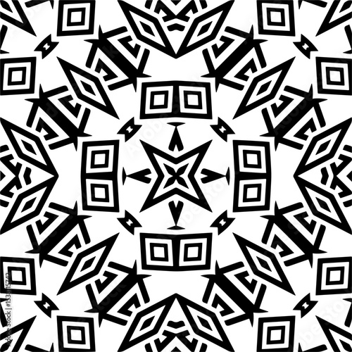 Vector monochrome seamless pattern. Abstract texture for fabric print, card, table cloth, furniture, banner, cover, invitation, decoration, wrapping.seamless repeating pattern.Black and white color.