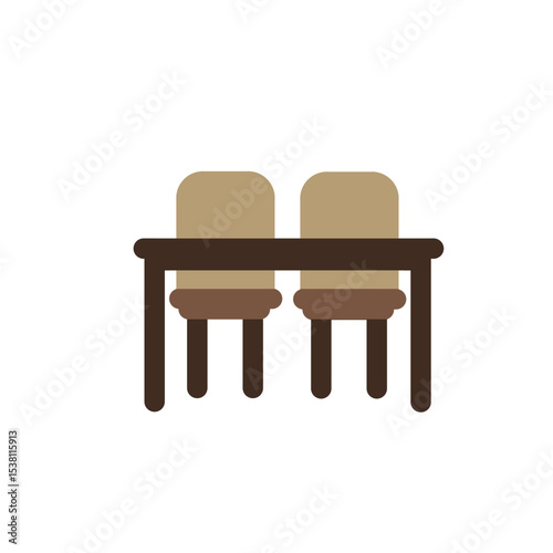table and 2 chair flat icon