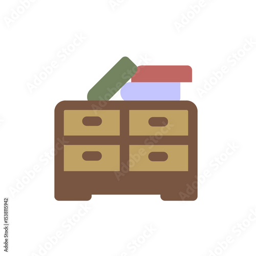 table with 4 drawers flat icon