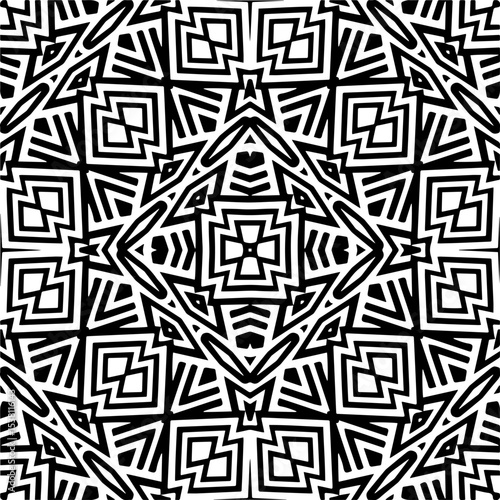 Vector monochrome seamless pattern. Abstract texture for fabric print, card, table cloth, furniture, banner, cover, invitation, decoration, wrapping.seamless repeating pattern.Black and white color.