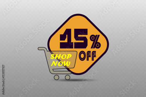 Discount price tag, price and percentage sticker.