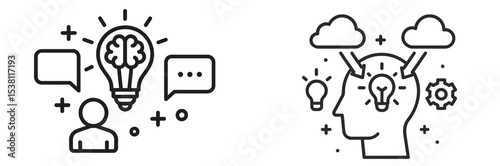 Creative brainstorming between two individuals generates innovative ideas and solutions in a collaborative environment