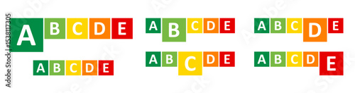 Nutrition score indicators displayed in colorful blocks representing food quality ratings