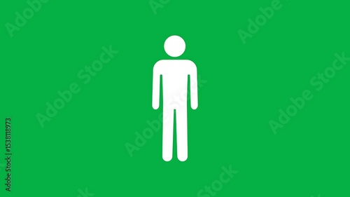 Simple White Person Icon on Green Background Ideal for Presentations and Websites