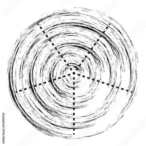 Abstract spiral pattern. Concentric line design. Hypnotic circle vector. Dynamic motion graphic.