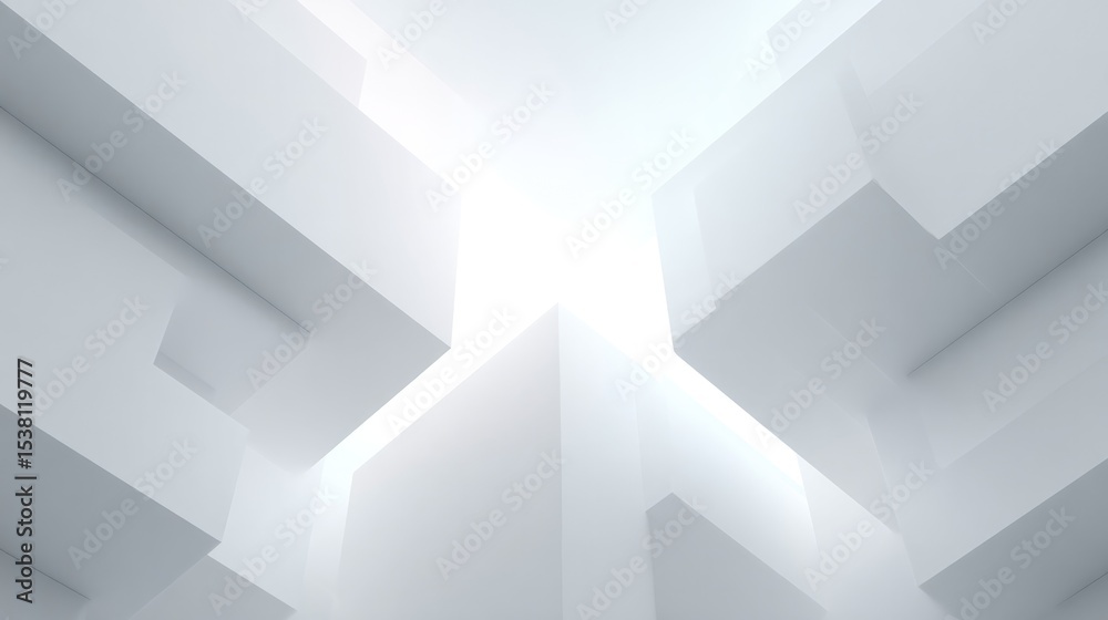 Fototapeta premium elegant intersection of clean geometric lines against stark white backdrop simplicity emphasized by minimalistic composition