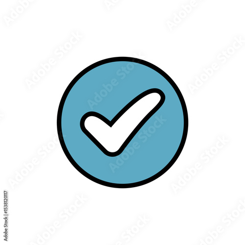 Check Mark in Blue Circle Icon