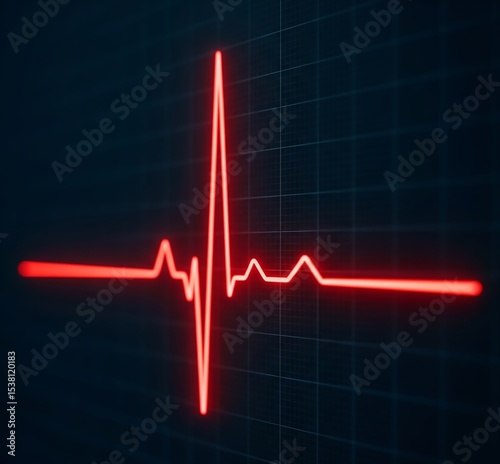 Close-up of a glowing ECG line with a pulsing heartbeat, symbolizing cardiology. Perfect for World Cardiologist Day, medical tech ads, or health campaigns. Futuristic, vibrant, and precise.