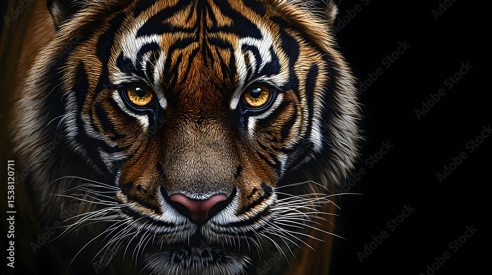 Fototapeta premium Close-up portrait of a tiger's face.