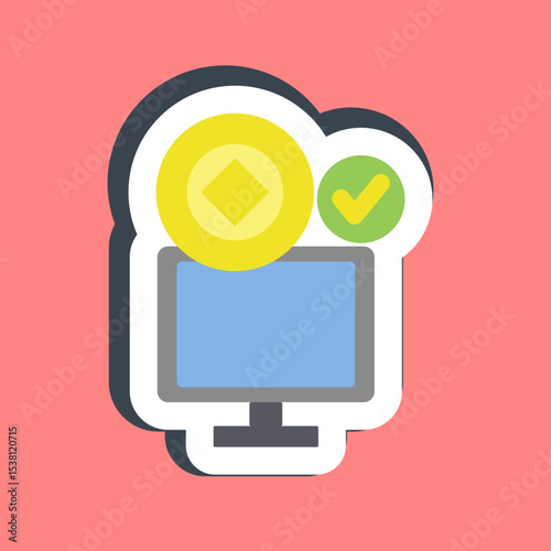 Sticker crypto accepted. Crypto currency elements.