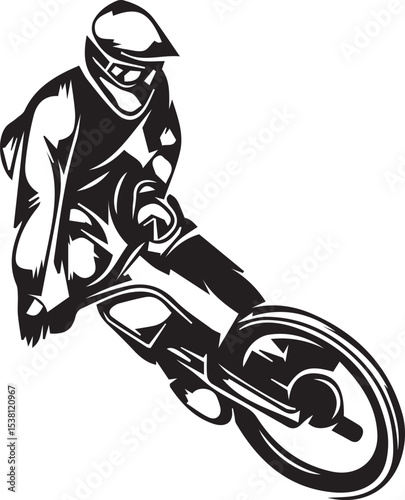 Black Silhouette of Bicycle Stunt Performer