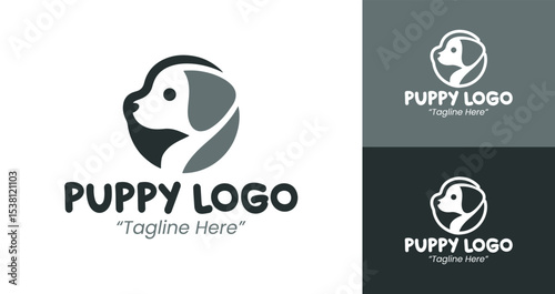 Creative and Unique Puppy Logo Design for Business Branding and Identity