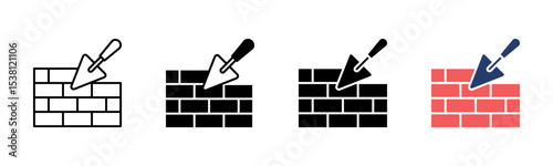 Brick Wall icon sheet multiple style collection