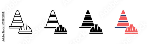 Traffic Cone icon sheet multiple style collection
