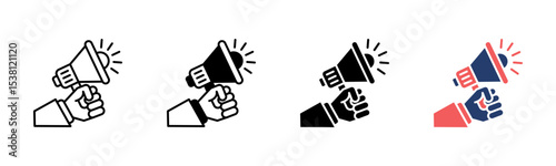 Protest icon sheet multiple style collection