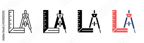 Ruler icon sheet multiple style collection