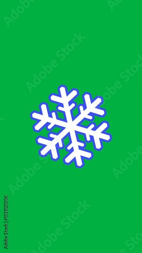 Animated Snowflake Icon Winter Holiday Green Screen Background Perfect for Festive Projects and Celebrations