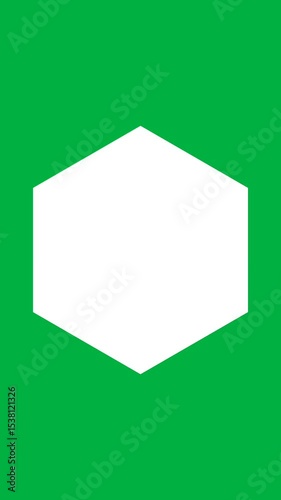 Green Background Hexagon Shape Abstract Geometric Design Simple Minimalist White Hexagon