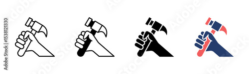 Hammer icon sheet multiple style collection