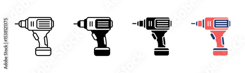 Drill icon sheet multiple style collection