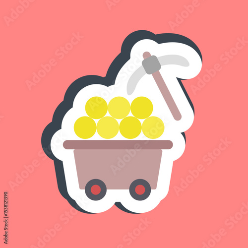 Sticker proof of work. Crypto currency elements.