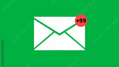 New Message Notification Icon Animated Email Alert Graphic