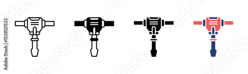 Jackhammer icon sheet multiple style collection
