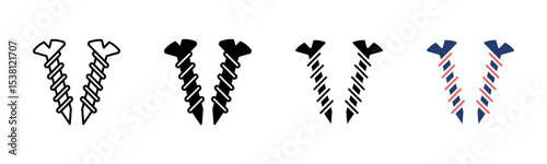 Screw icon sheet multiple style collection
