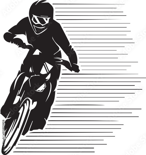 Black Silhouette of Bicycle Stunt Performer