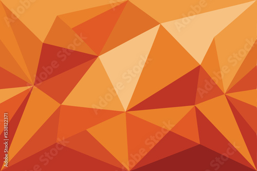 Abstract Polygonal Mosaic Pattern in Warm Orange Tones for Design Use