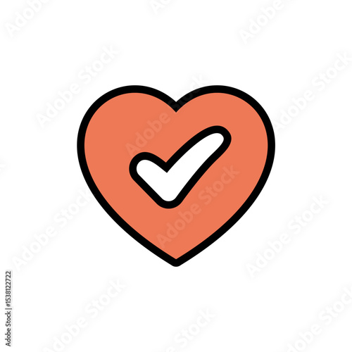 Check Mark in Red Heart Icon