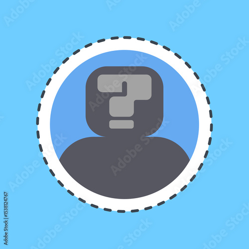 Cutting line sticker anonymity. Crypto currency elements.