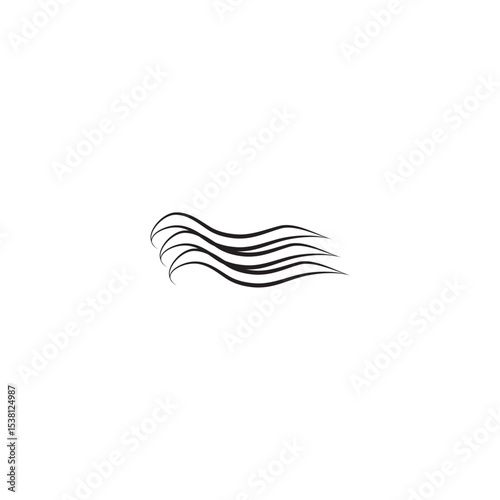Abstract black and white wavy lines design element decoration minimalist graphic resource